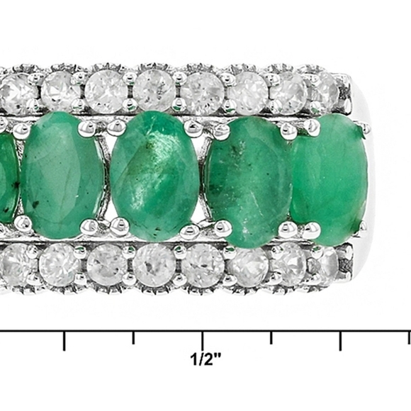 Genuine Earth-mined Emerald & Sterling Silver Ring Sz 7.5! - Picture 6 of 7